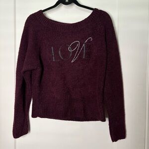 Victoria's Secret Maroon Sweater with Love Motif